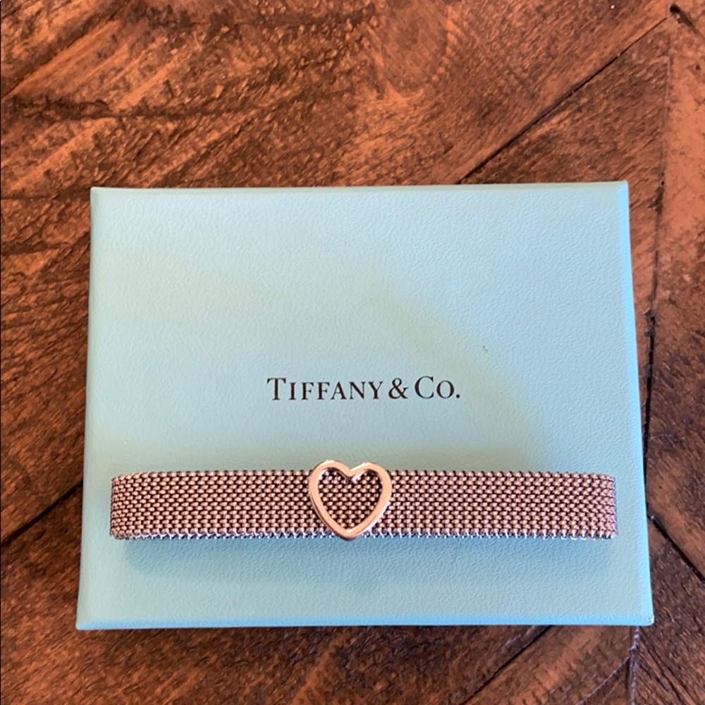 Tiffany & Co.  Sterling Heart Mesh Bracelet